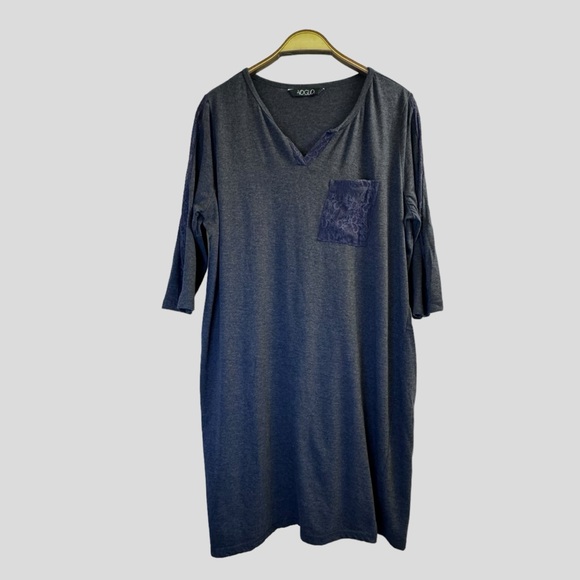 Voglo Women’s Night Dress Size X Blue 3/4 Length Sleeves - Picture 2 of 11